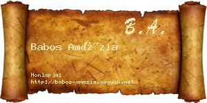Babos Amázia névjegykártya